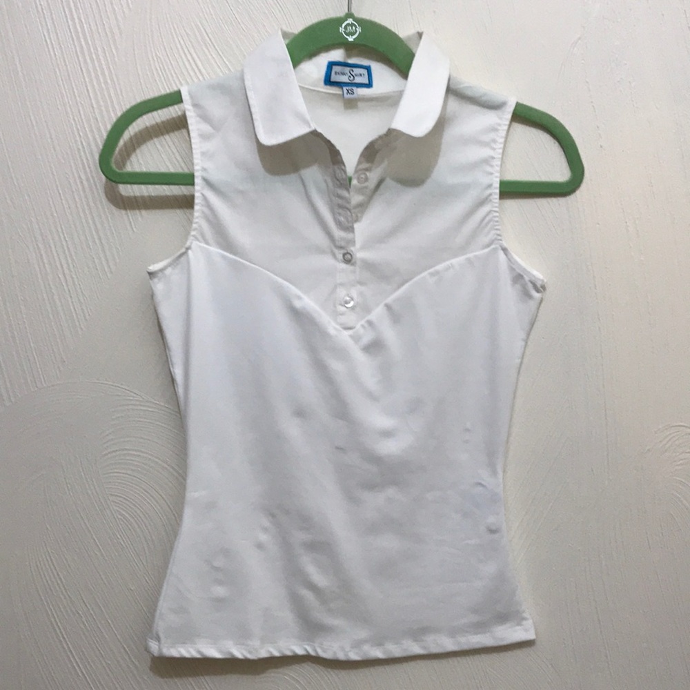 💚Skinny Shirt slimming white collar sleeveless